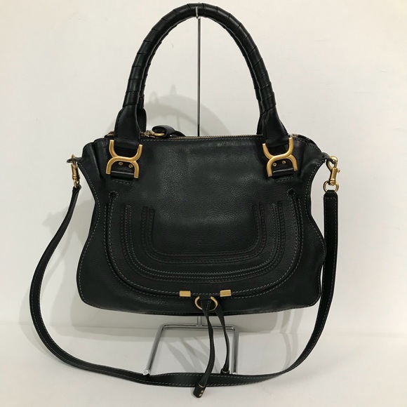 Chloe Handbags - Authentic Chloe Medium Marcie Black Double Carry